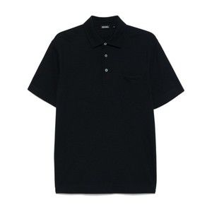 Ermenegildo Zegna Midnight Blue Polo Shirt With Front Button Placket - NWT